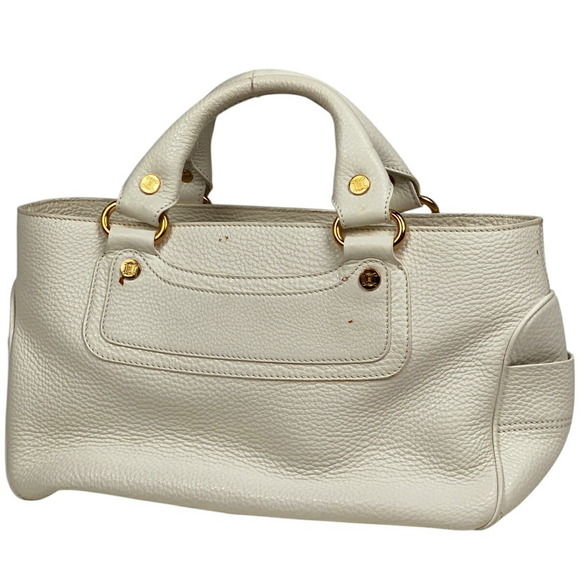 Celine Boogie Bag Blason Logo Handbag Leather White - Picture 1 of 7
